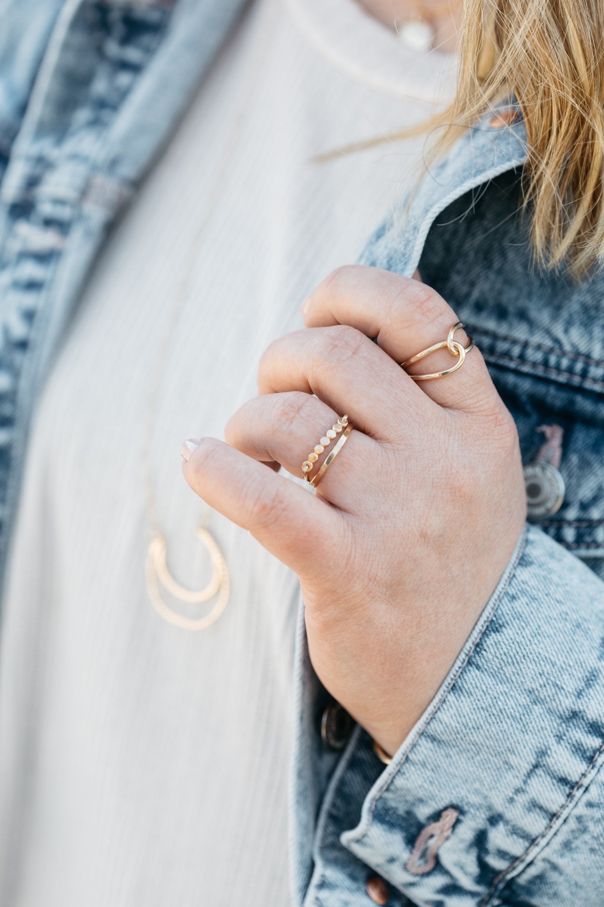 Daphne Double Link Ring| Gold Infinity Ring