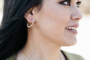 Audrey Classic Pearl Hoops