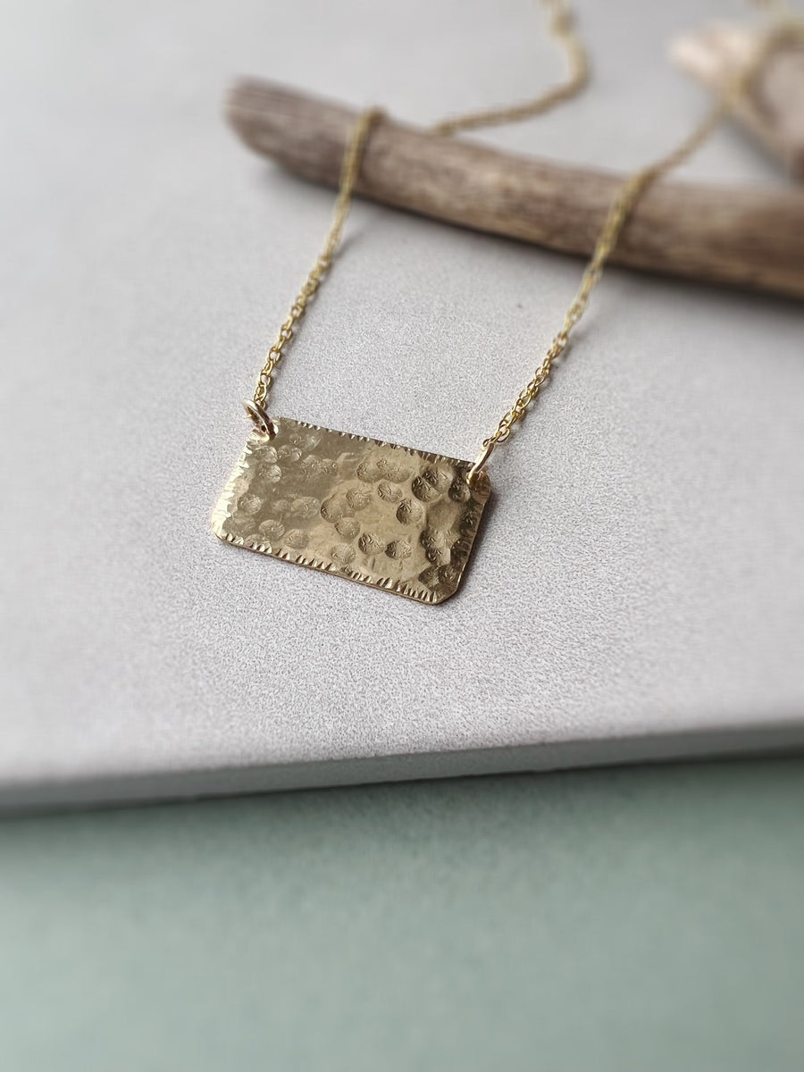 Gold Cube popular Necklace, Hammered box Pendant, Gold rectangle Bridesmaid Jewelry Set, geometric, layering, simple, modern jewelry