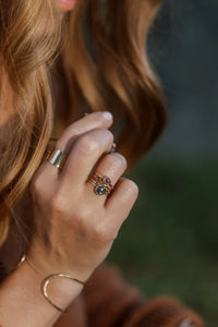 Amie Moss Kyanite Bezel Ring, Gold Gemstone Ring, Gemstone Statement Ring, Rings for her, alternative engagement ring