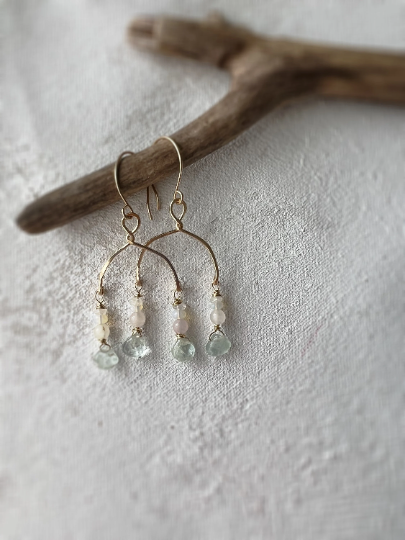 Giselle Mixed Gemstone Arch Dangles