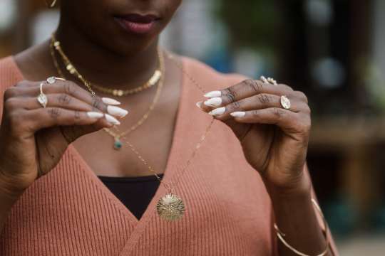 Lily Emerald Gemstone Pendant Necklace