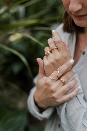 Rosie Simple Textured Dot Stacking Rings
