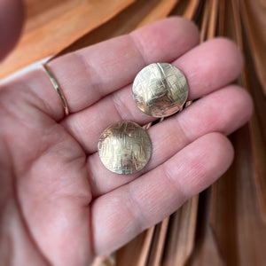 Mari Textured Domed Studs, Vintage Inspire Earrings, Gold Statement Studs, 90s inspired jewelry