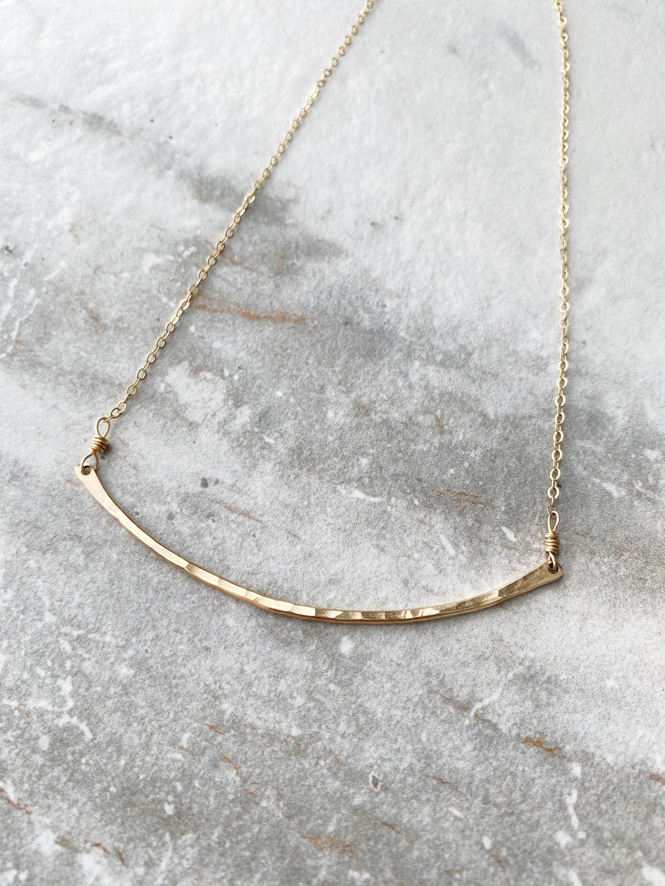 Lena Oversize Gold Bar Necklace