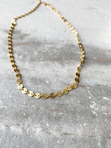 Olive Gold Circle Choker