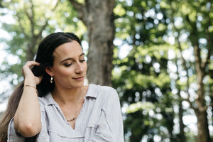 Calla Gold Hammered Hoops