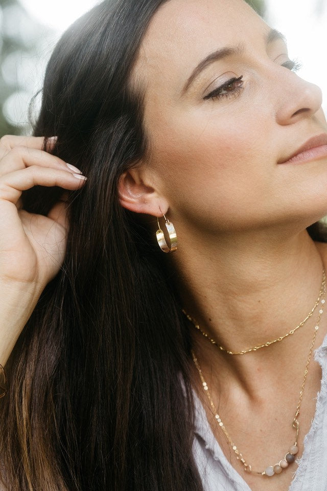 Calla Gold Hammered Hoops
