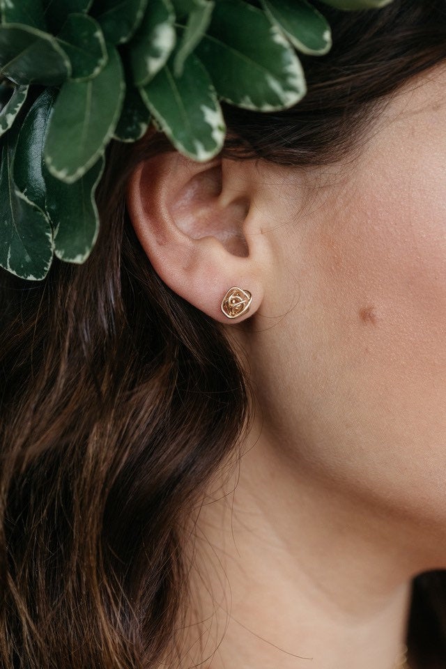 Dainty Gold Knot Studs