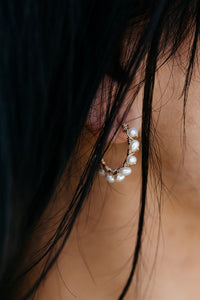 Audrey Classic Pearl Hoops