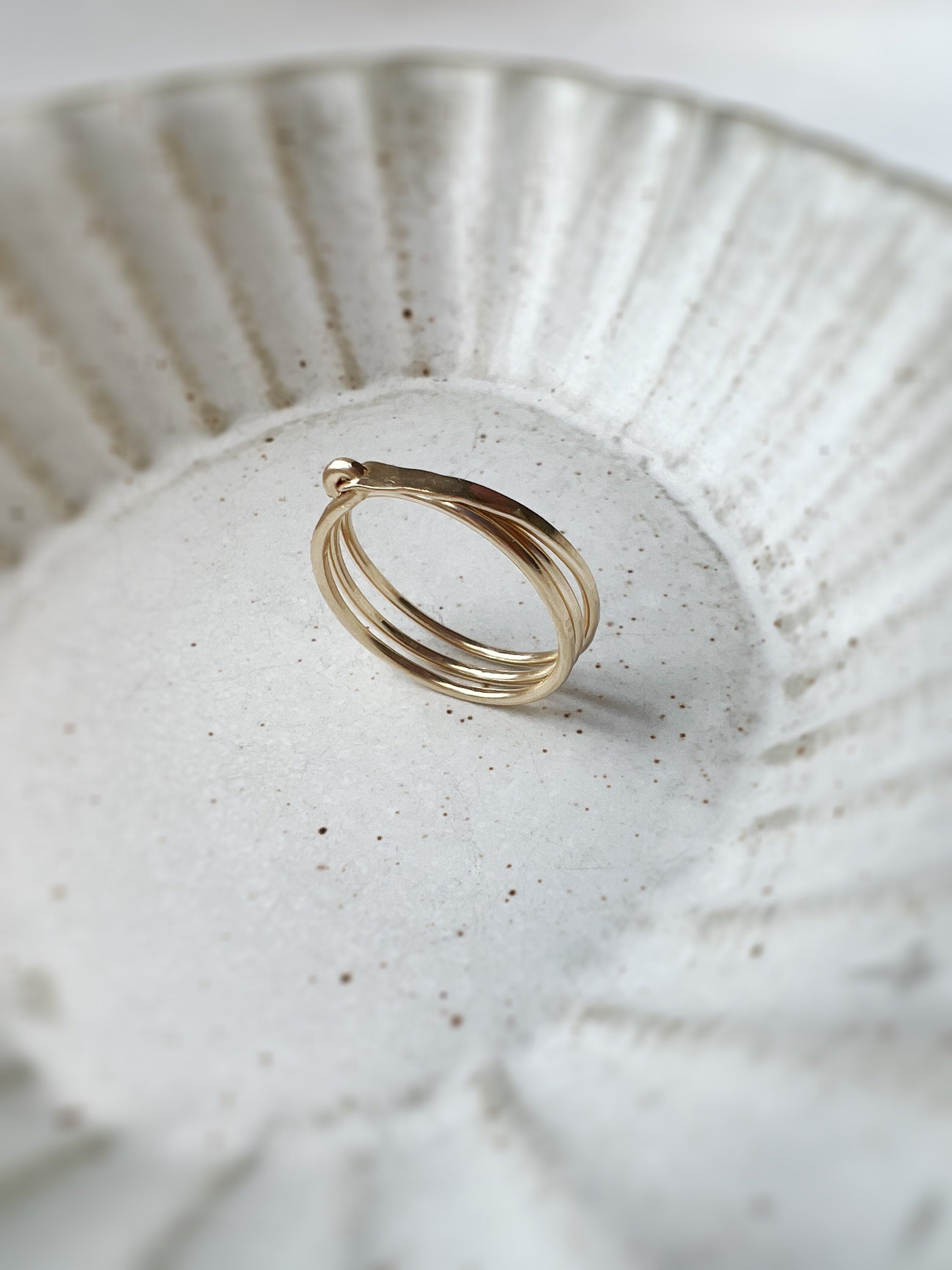 Willow Textured Hammered Stacking Rings