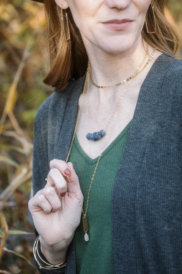 Soho Chunky Kyanite Gemstone Necklace, gemstone statement necklace
