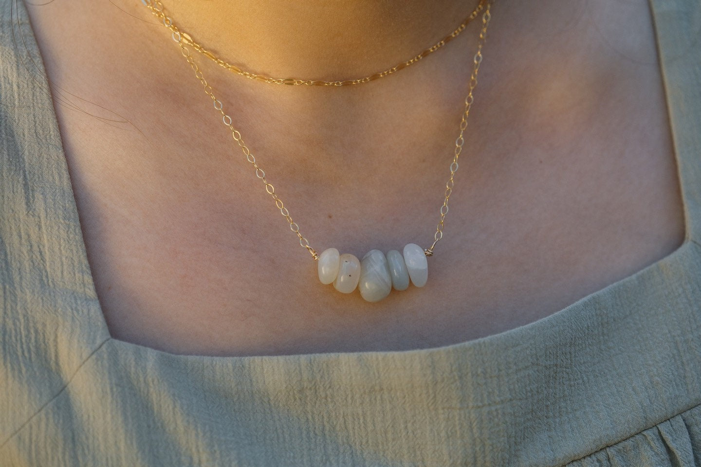 Soho Chunky Kyanite Gemstone Necklace, gemstone statement necklace