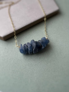 Soho Chunky Kyanite Gemstone Necklace, gemstone statement necklace