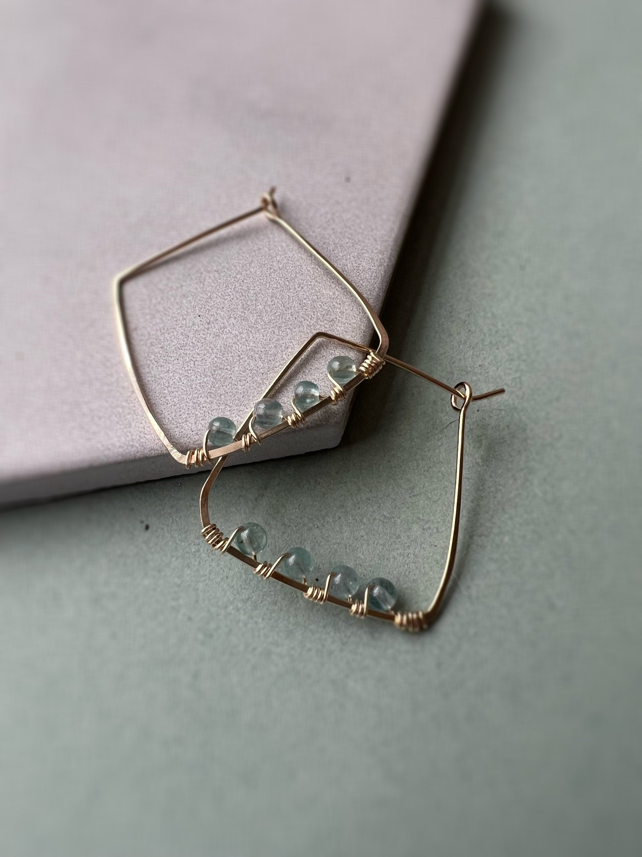 Juniper Square Gemstone Threaders, cubic zirconia earrings, holiday earrings, bridesmaid earrings, gift for her