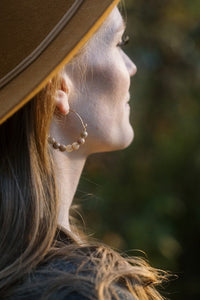 Amanda Taupe moonstone Hoops, bold gemstone hoops, simple gemstone hoops, 70s inspired jewelry, vintage inspired jewelry